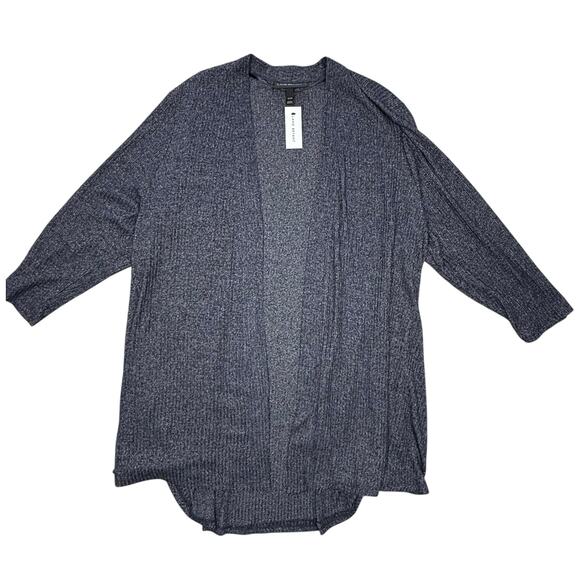 Lane Bryant Ribbed Dark Heather Gray Open Front Cardigan Size 22/24 NWT - Picture 3 of 3
